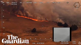 Aerial footage shows Australian bushfires raging in rural New South Wales [upl. by Ahsiemaj]