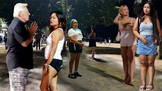 4k HDR how much beach road pattaya many freelancer waiting for customer nightlife scenes [upl. by Mittel105]