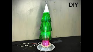 CHRISTMASTREE 3D MODELDIY WITH LIGHT EFFECT USING WASTE MATRIAL FOR CHRISTMAS [upl. by Hardwick]