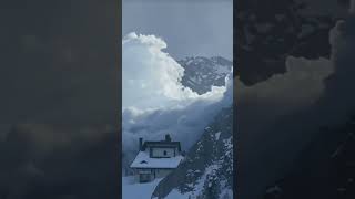 Avalanche About to Overwhelm a House Caught on Camera [upl. by Atnod467]