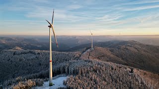 Windpark Hohenlochen  Enercon E138 EP3 im Winter [upl. by Sumerlin]