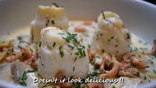 Rolled sole fillets in a creamy mushroom wine sauce  Dominiques kitchen [upl. by Nertie]