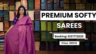 Premium Softy sarees Offer price  699 Booking 9137772025  wwwdsrsareescom [upl. by Erodeht]