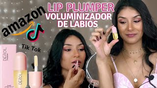 Labios GRUESOS sin inyección 💉con el labial DEROL mas vendido de AMAZON DEROL LIP PLUMPER [upl. by Anwahsal]