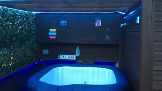 Bestway LayZSpa Hawaii Airjet led lighting hot tub fun with big bulge [upl. by Leira]