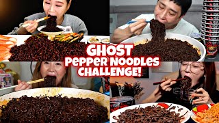 GHOST PEPPER NOODLES VS MUKBANGERS🌶️🔥🥵🍜 [upl. by Koral]