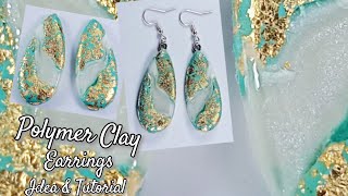 Polymer Clay Turquoise Earrings Design Idea and Tutorial  LoviCraft [upl. by Sparks]