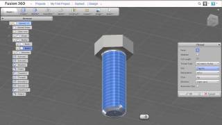 Autodesk Fusion 360 tutorial screw with threads [upl. by Agem]