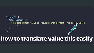 Laravel validation tip translate the values [upl. by Elgar]