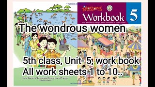 5th classThe wondrous women unit 5 5th class English work book unit 5 110 all work sheets [upl. by Meras]