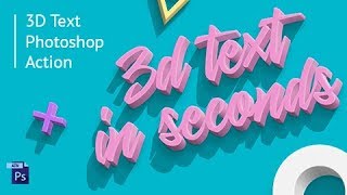 How to create 3d text  Photoshop Action [upl. by Dibrin]