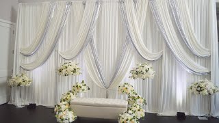 DIY  Silver amp White Backdrop DIY drapery [upl. by Selda]