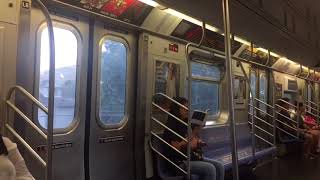 NYC BMT Subway Line Onboard a Manhattan bound R160B Siemens Q train to Church Ave [upl. by Sad]