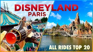 DISNEYLAND PARIS  The 1 Park Guide to ALL the RIDES Top 20 BEST Attractions [upl. by Nicks]