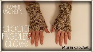 Tutorial guanti uncinetto crochet fingerless gloves [upl. by Chi]