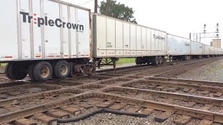 RARE Train With Out Freight Rail Cars Last Of Its Kind Triple Crown Road Railer Norfolk Southern [upl. by Arlynne]