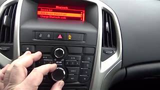 how to pair  connect mobile phone with car stereo speakers bluetooth opel vauxhall astra j [upl. by Hardman]