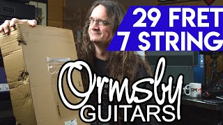 Unboxing a 7 String 29 Fret Ormsby Guitar [upl. by Odlamur]