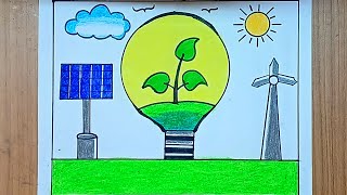 Save Energy Drawing Save Energy Drawing Easy Save Energy Poster Save Energy Save Environment [upl. by Misti]