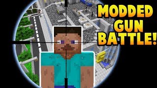 MINECRAFT MODDED GUN BATTLE Flans Mod [upl. by Franci314]