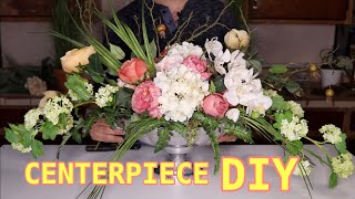 Easy Floral Centerpiece  Floral Arranging DIY  Long And Low [upl. by Yettie]