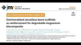 Demineralized cancellous bone scaffolds as reinforcement for degradable magnesium biocomposite [upl. by Thorny416]