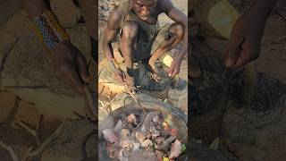 Unbelievable‼️See what Hadzabe eats for lunch time tradition bushcraft [upl. by Camm]