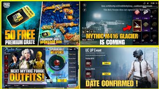 Finally Next Premium Crate Leaks 😍 Mythic M416 Glacier  Next Mythic Forge Bgmi Next Bonus Uc Event [upl. by Neyrb]