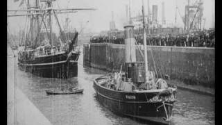 The Ship quotTerra Novaquot Leaving Harbour Towards the South Pole 1910 [upl. by Eirrehc266]