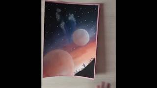 Soft Pastel İle Galaksi Çizimi Drawing Galaxy with Soft Pastels [upl. by Imoen]