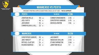 WA Premier Cricket  Mens First Grade  Round 4  Wanneroo v Perth [upl. by Mala676]