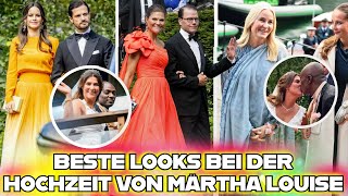 EXKLUSIV DIE BESTEN OUTFITS BEI DER KÖNIGLICHEN HOCHZEIT VON PRINZESSIN MÄRTHA LOUISE IN NORWEGEN [upl. by Rochelle]