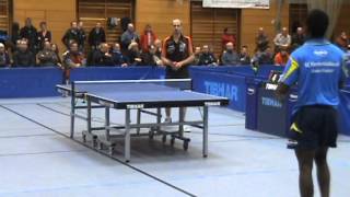 Tischtennis 2 Bundesliga TV Hilpoltstein vs SC Fuerstenfeldbruck 10Nico Christ vs Darius Knight Stativ [upl. by Asaph36]