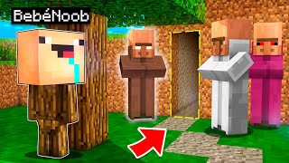 Encontré la BASE SECRETA de los Aldeanos 😨💀 BEBÉ NOOB en MINECRAFT [upl. by Mccomb757]