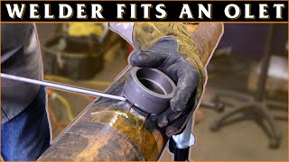 A Welder Fitsup an Olet Using Basic Hand Tools  Pipe Fitting [upl. by Ittocs]