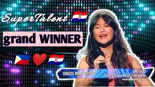 GOLDEN BUZZER PERFORMANCE OF CHRIZTEL RENAE ACEVEDA GRAND WINNER OF SUPERTALENT CROATIA [upl. by Drarehs]