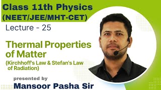 Thermal Properties of Matter Class 11 PHYSICS ClassRoom Lecture 25 NEETJEEMHTCET [upl. by Uile]