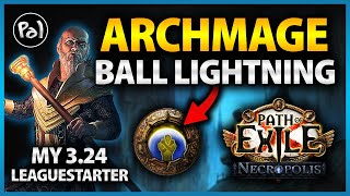 PoE 324 Archmage Ball Lightning Hierophant  My Leaguestarter for Necropolis Full Build Guide [upl. by Ballard]