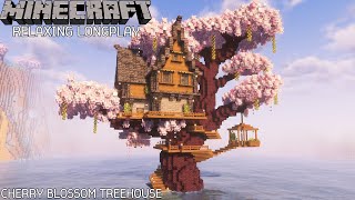 Cherry Blossom Treehouse  Minecraft Relaxing Longplay No Commentary [upl. by Oleusnoc30]