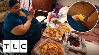 633 Lb Woman Reveals Her Food Hiding Spots  My 600Lb Life [upl. by Ilohcin]