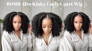 BEST Afro Kinky Curly Upart Wig 😍 You NEED this  Easy Upart Wig install wLeavout  SharronReneé [upl. by Cherilynn]