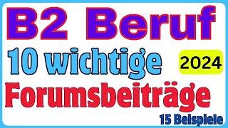 Forumsbeitrag schreiben TELC B2 Beruf  Redemittel  10 wichtige Forumsbeiträge 2024  15 Beispiele [upl. by Hpesoj104]