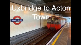 Uxbridge to Acton Town Piccadilly Line London Underground 1973 stock [upl. by Animehliw]