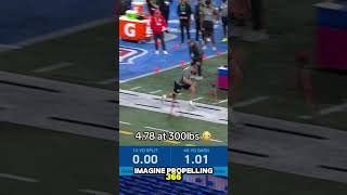 Unbelievable Athleticism 366Pound Football Player Sprints 40 Yards in Just 52 Seconds shorts [upl. by Anerahs306]