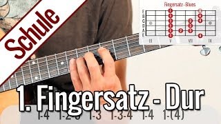 1 Fingersatz Dur Ionisch  Tonleiterspiel  Gitarrenschule [upl. by Ramsden]