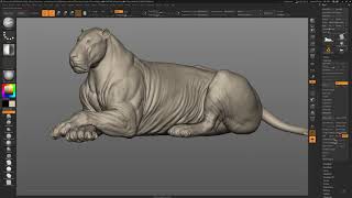 Zbrush Sculpting a Fantasy Lion model from a sphere Pt3 [upl. by Natsirhc371]