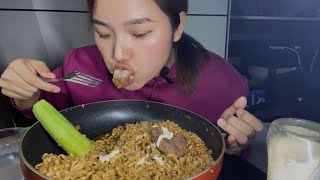 Black bean noodles pack2Beef sa cucumbermukbang🤣 [upl. by Van135]