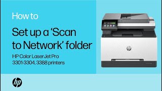 Set up a Scan to Network folder  HP Color LaserJet Pro 33013304 3388 printers  HP Support [upl. by Rayle550]