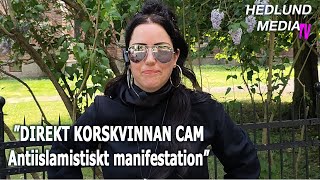 Skärholmen direkt  antiislamistisk manifestation med Korskvinnan [upl. by Sekofski433]