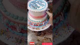 2 tier cake decorating ideaA one sweet baker [upl. by Kwasi766]